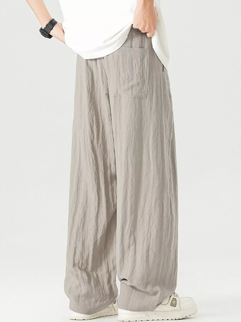 Men's Full Size Lightweight Wide Leg Pants Plus Size