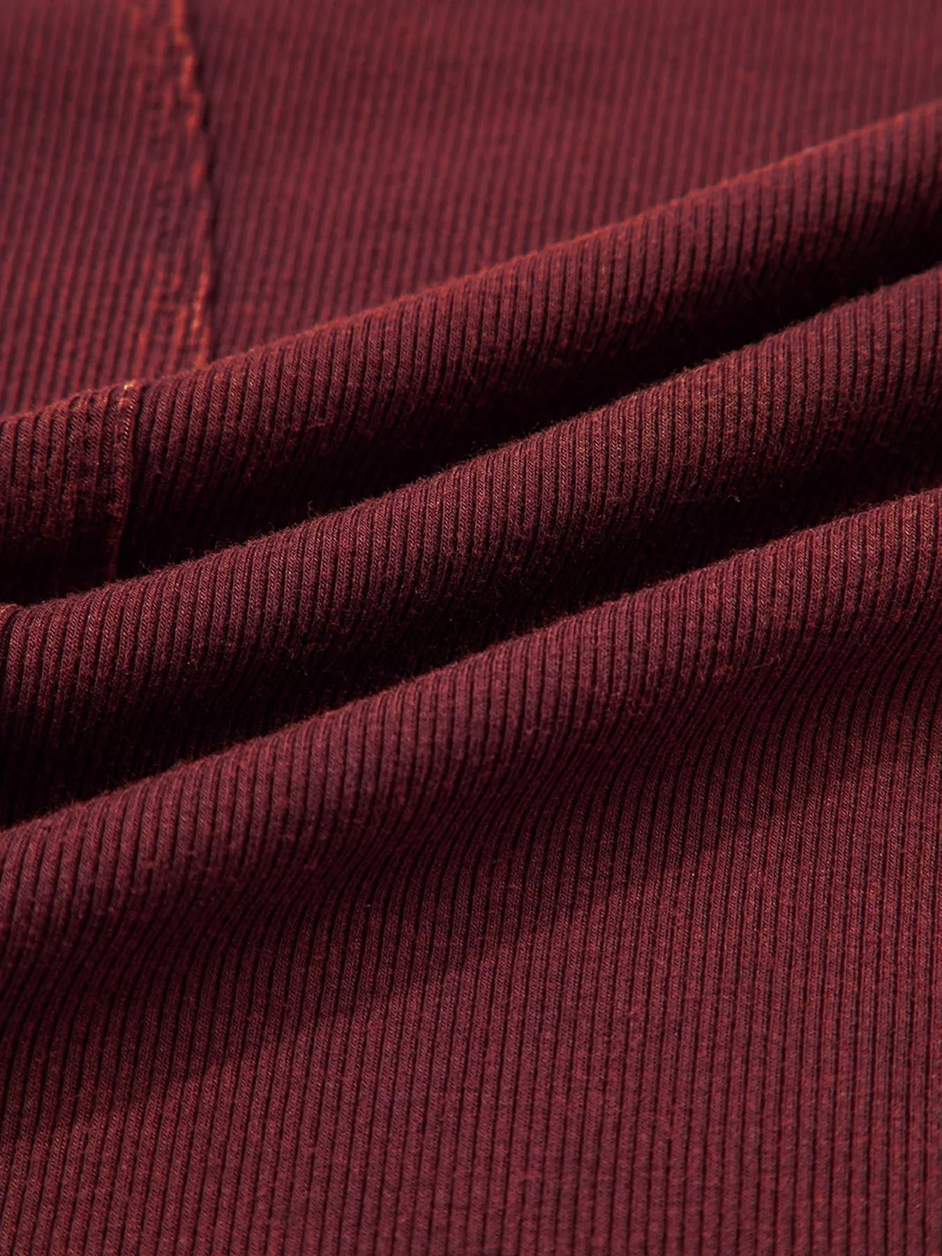 Exposed Seam Ribbed Long Sleeve Top
