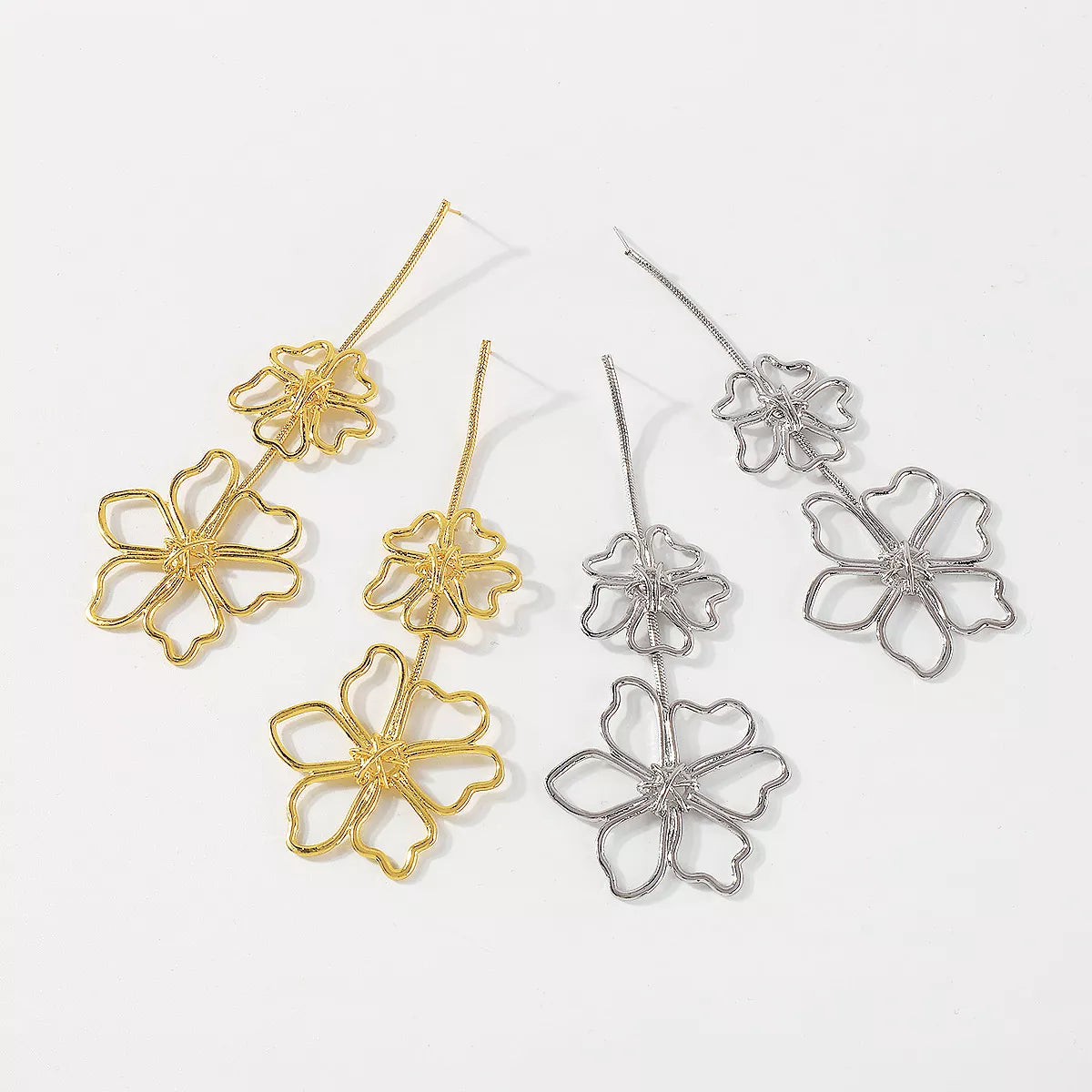 Alloy Flower Dangle Earrings