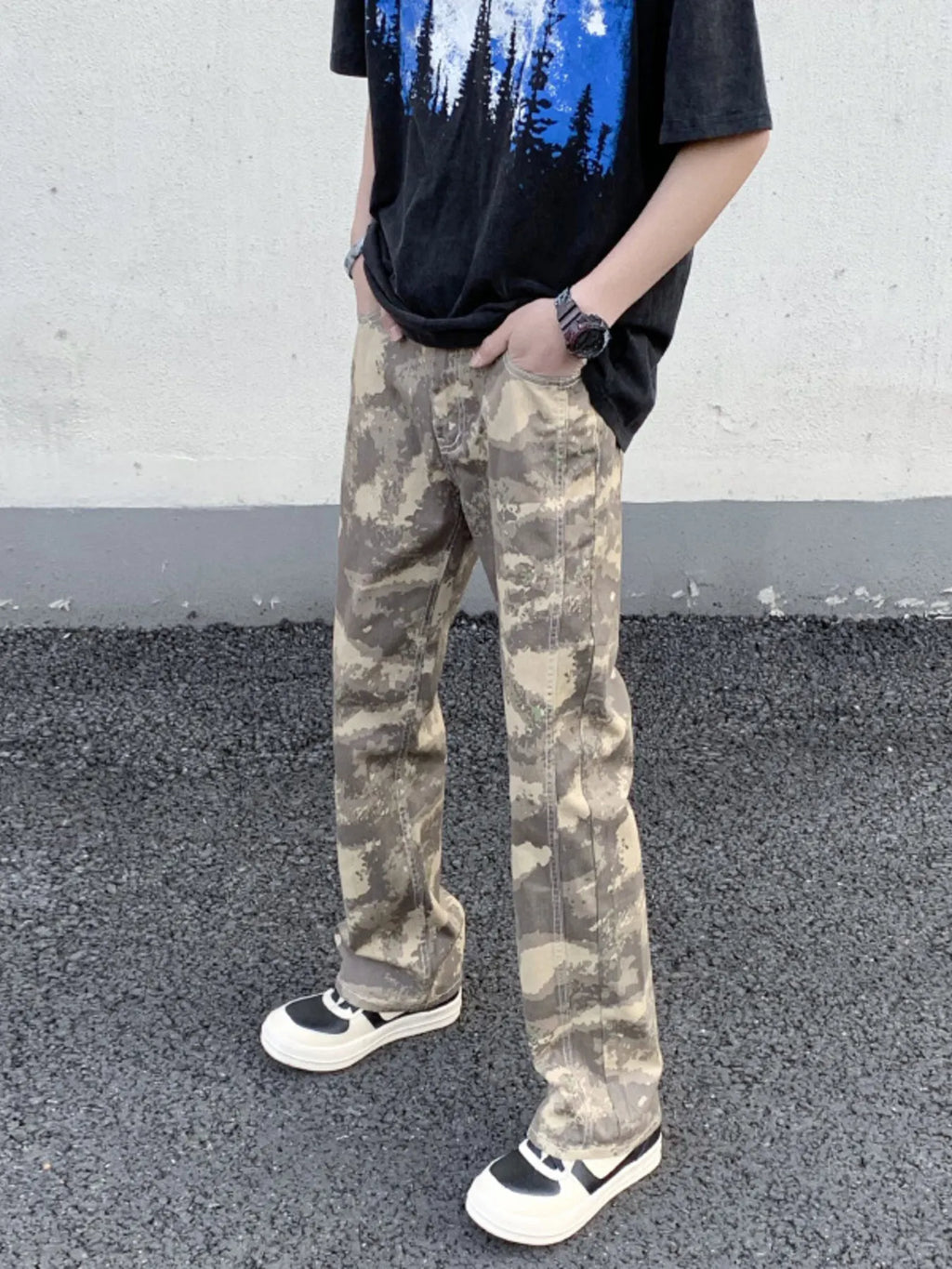 Men's Camouflage Straight-Leg Pants