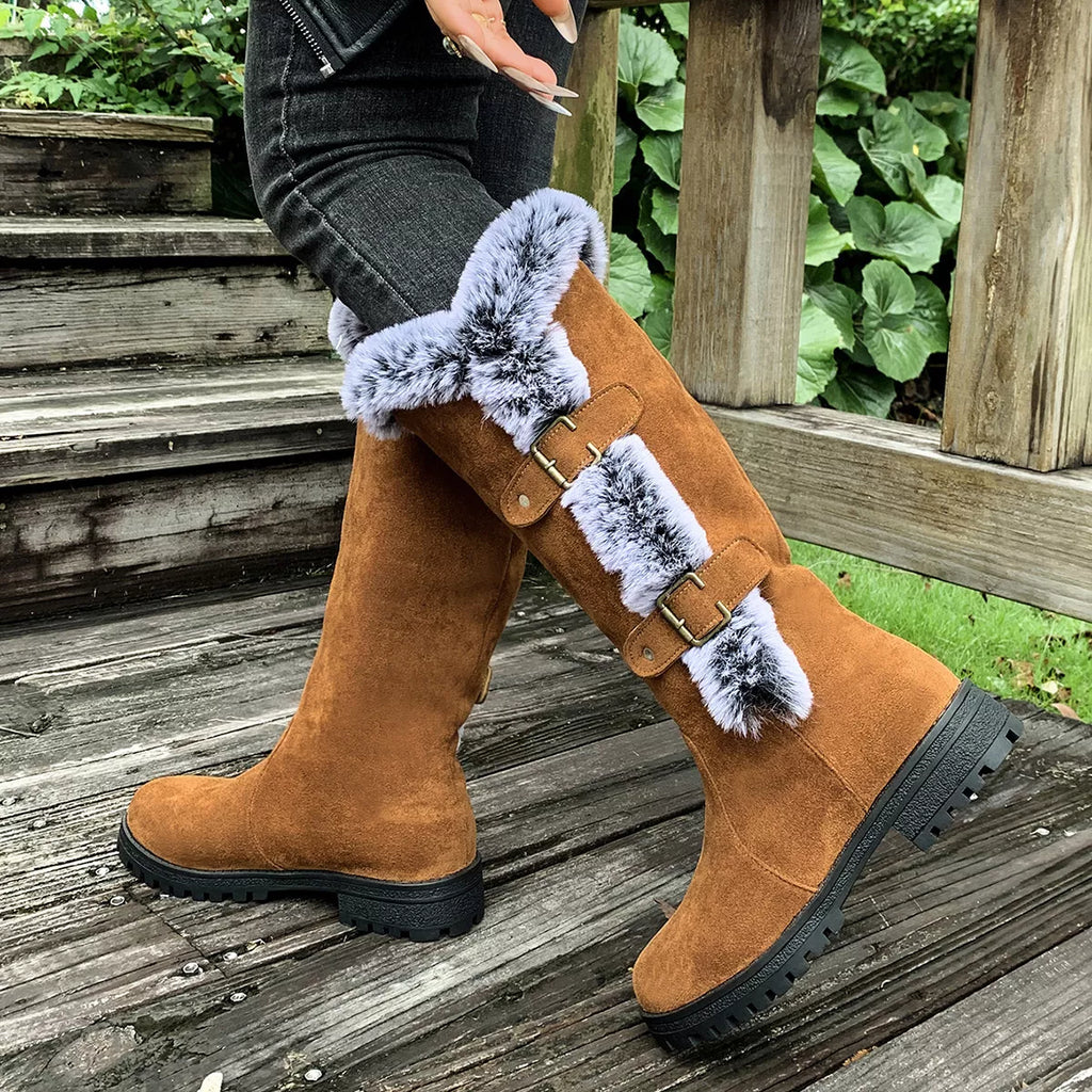 Round Toe Block Heels Boots
