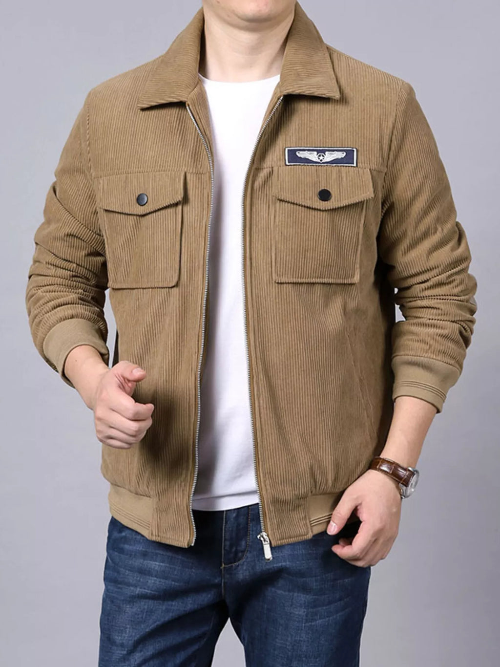 Men's Plus Size Lightweight Zip Up Outdoor Jacket