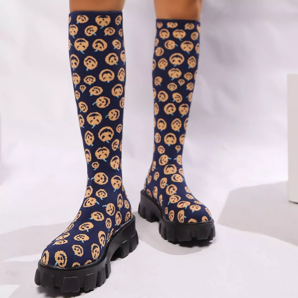 Chunky Platform Knee High Boots