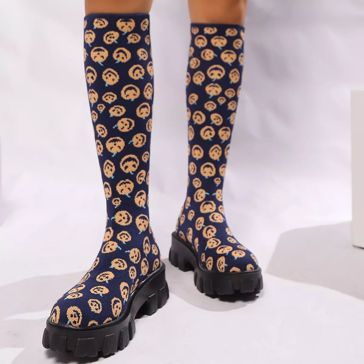Chunky Platform Knee High Boots
