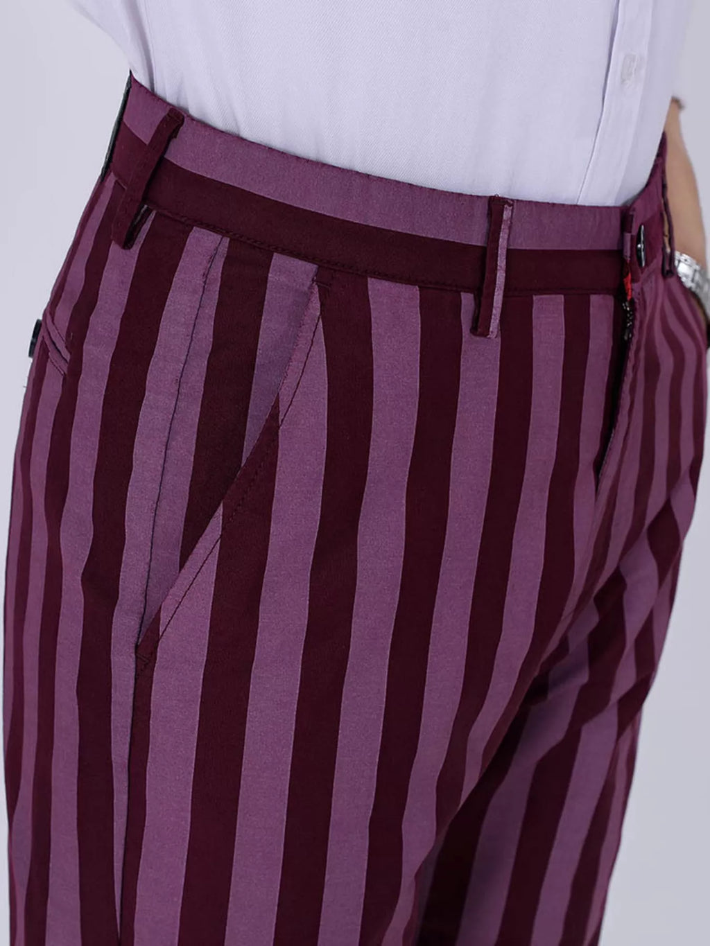 Men's Striped Slim-Fit Pants