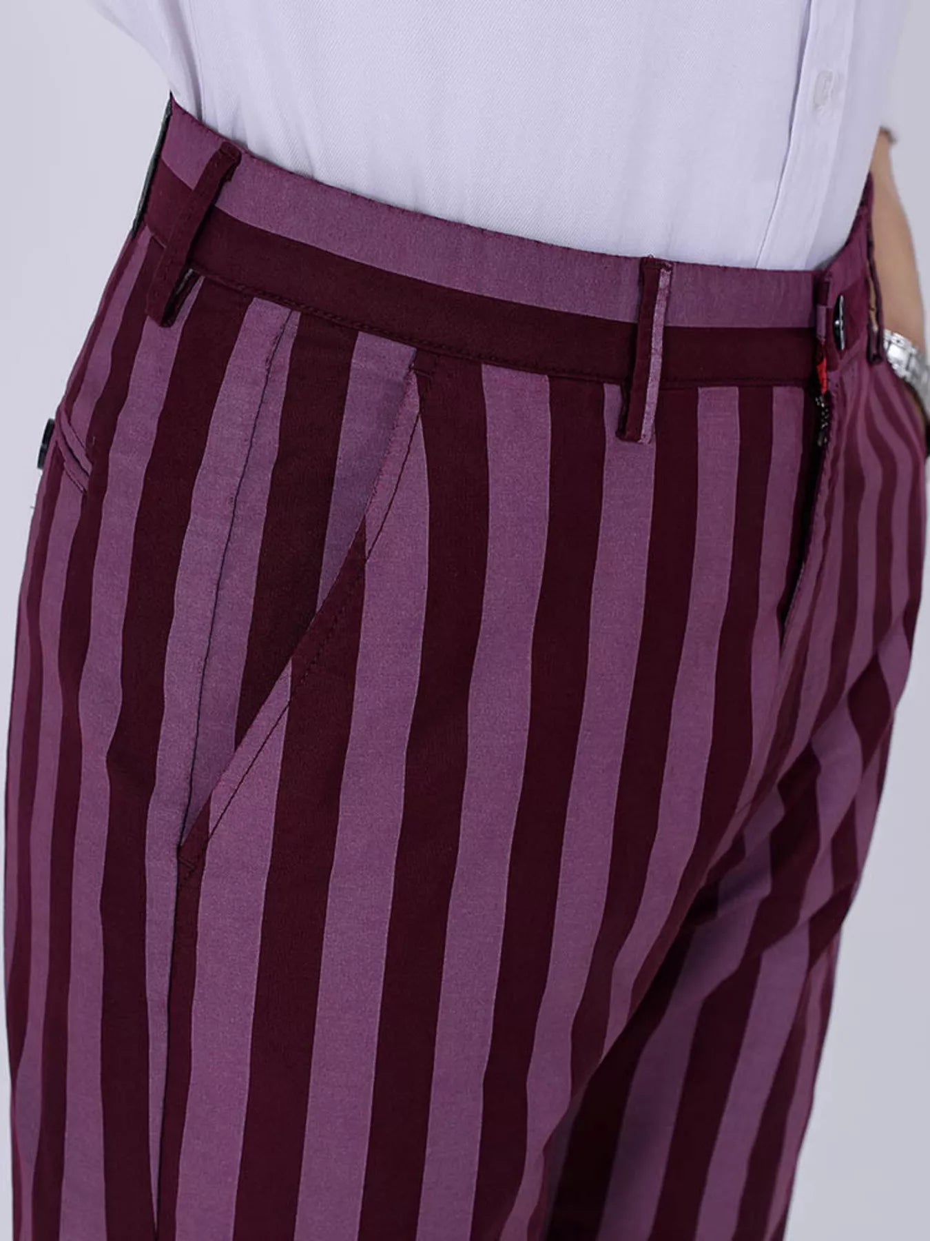 Men's Striped Slim-Fit Pants