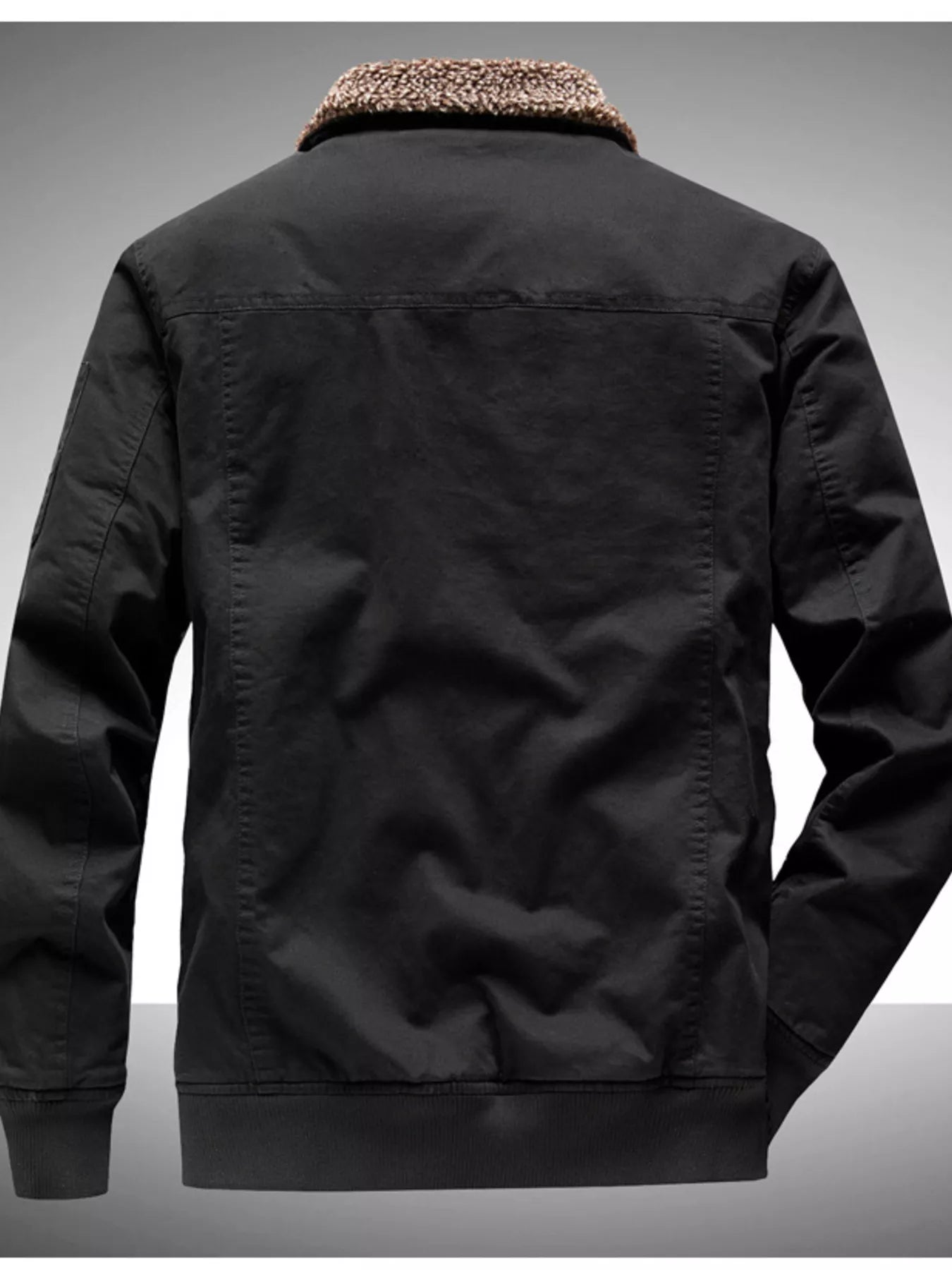 Men's Plus Size Winter Sherpa Lined Bomber Jacket