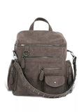 Multi-Pocket Studded Convertible Backpack Bag