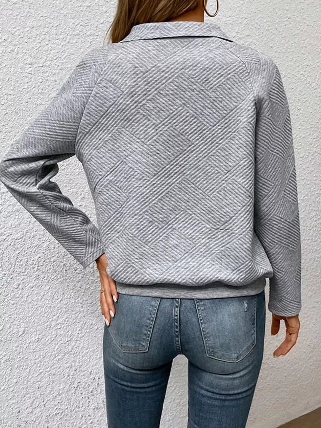 Textured Quarter Snap Sweatshirt