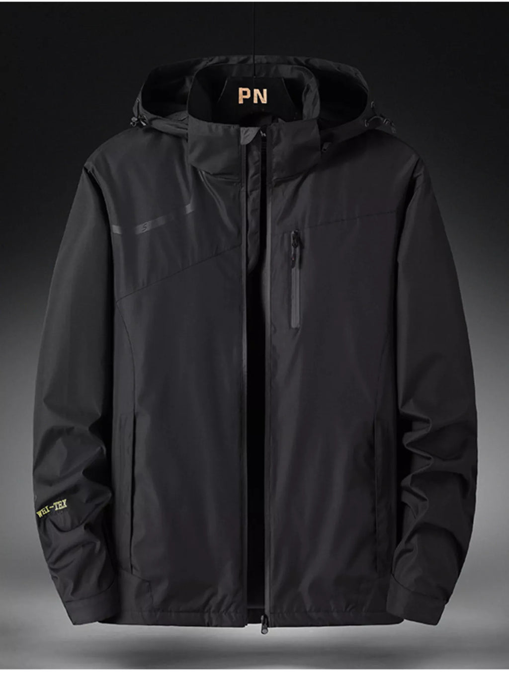 Men's Plus Size Hooded Windproof Zip Up Outdoor Jacket