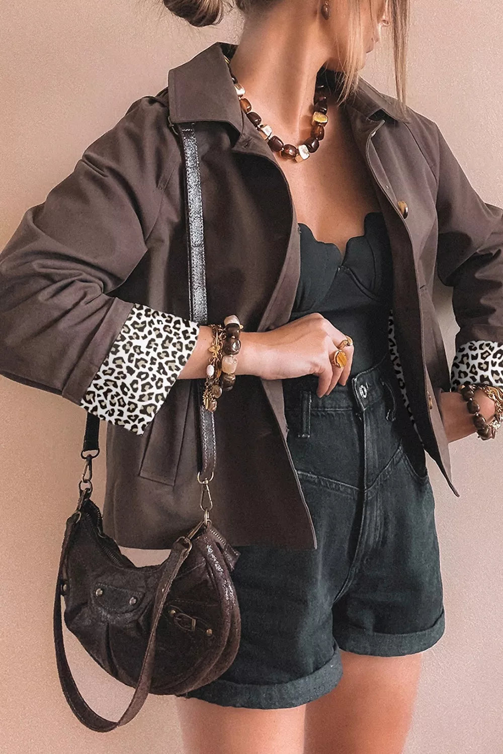 Button Up Raglan Sleeve Shacket