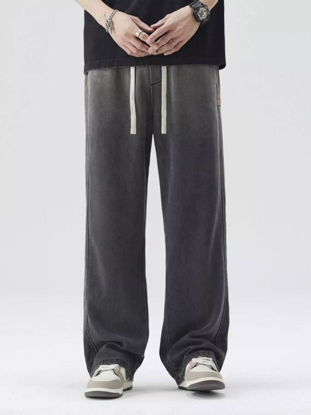 Men's Plus Size Loose Fit Drawstring Jeans