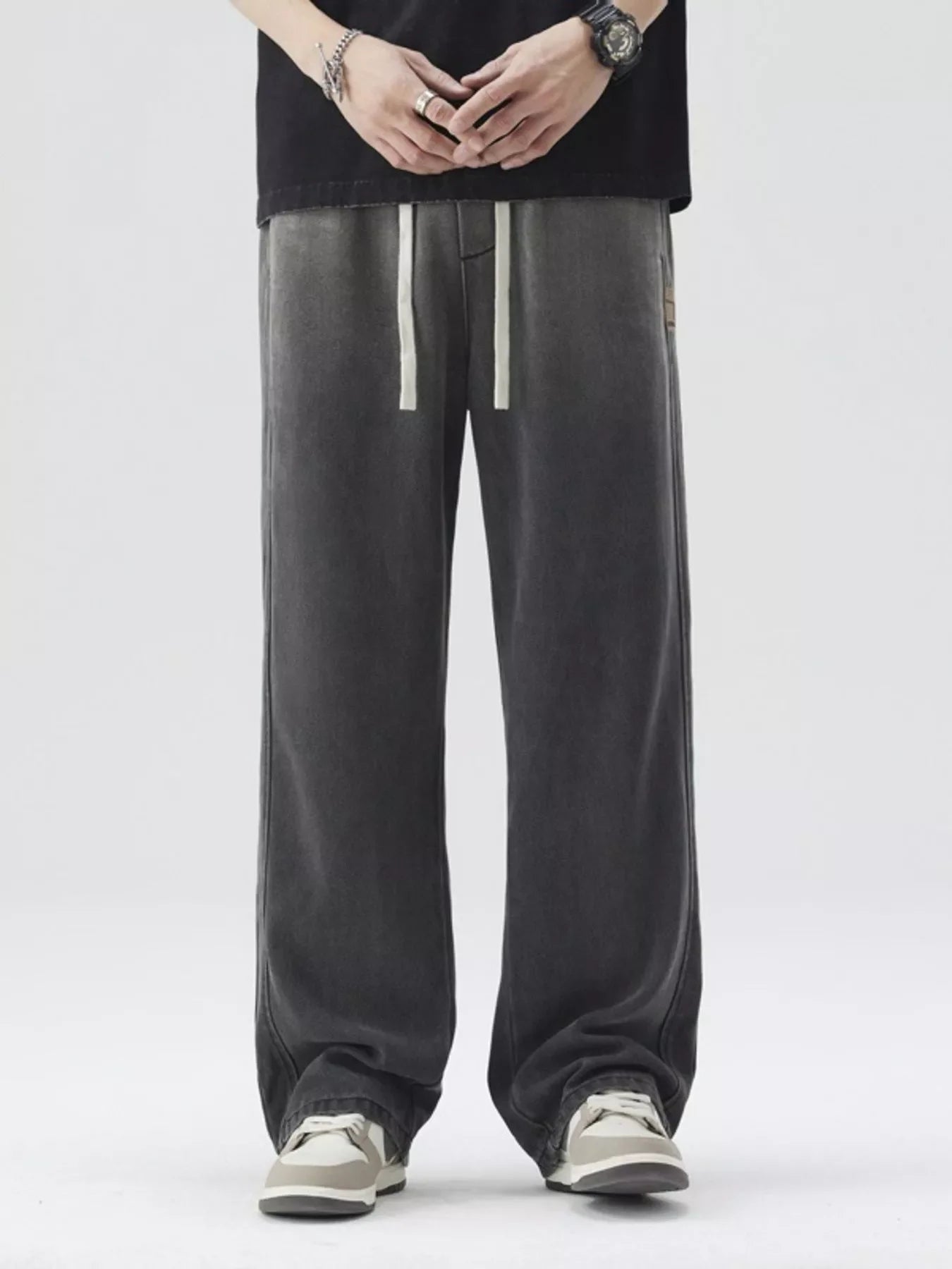Men's Plus Size Loose Fit Drawstring Jeans