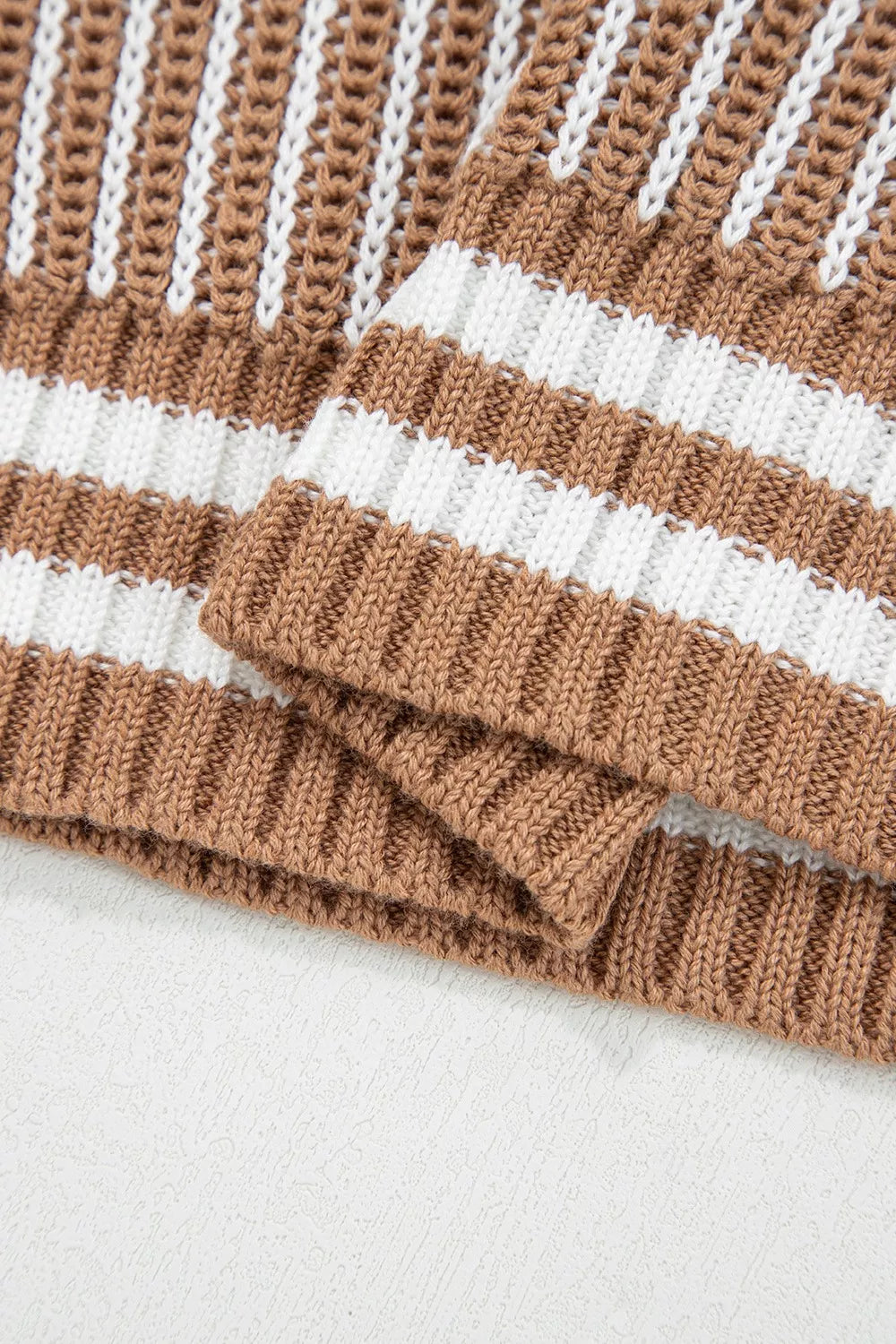 Striped Knit Long Sleeve Sweater