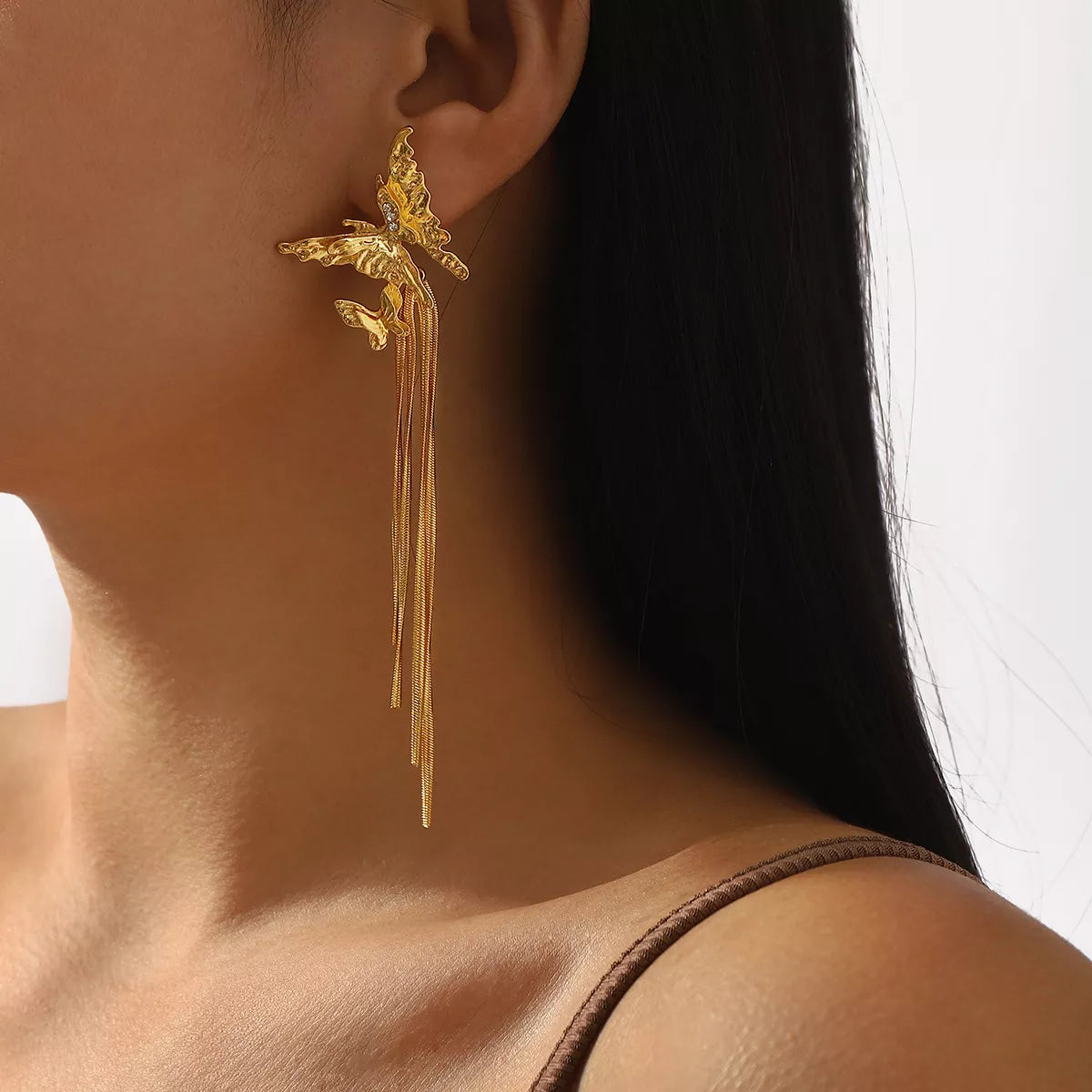 Butterfly Fringe Dangle Earrings