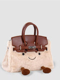 Plush Handbag with Cartoon Face