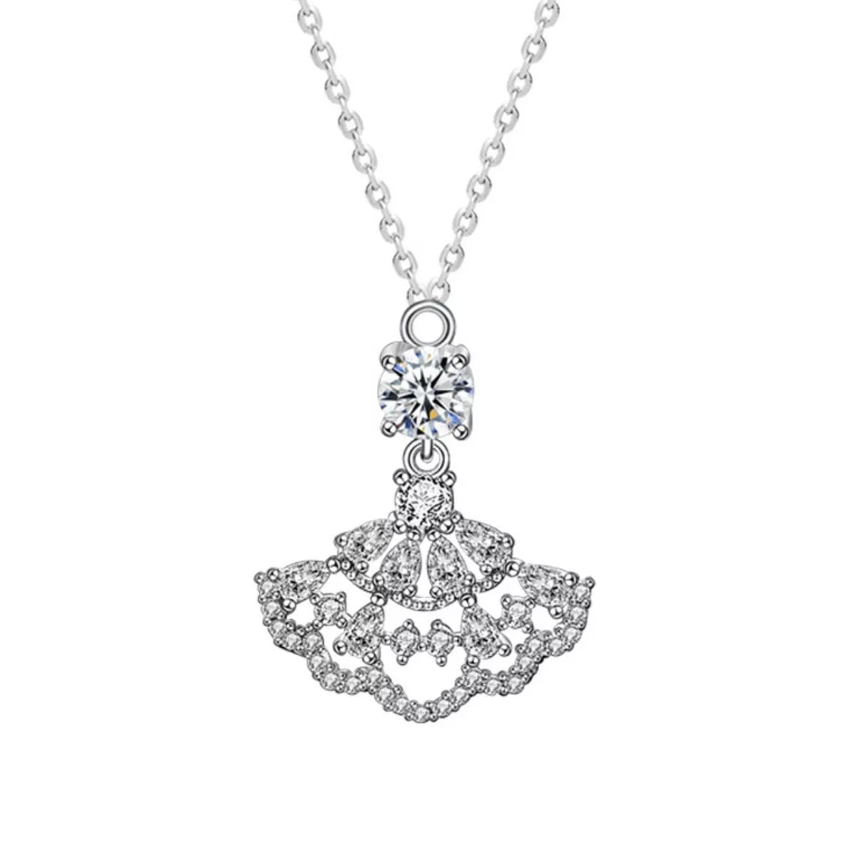 925 Sterling Silver Moissanite Pendant Necklace