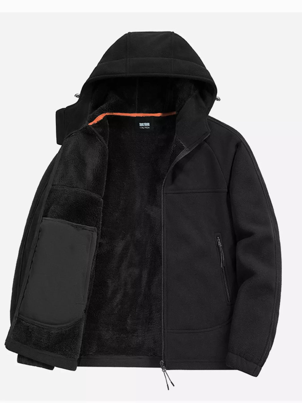 Men's Plus Size Zip Up Hooded Fleece Jacket