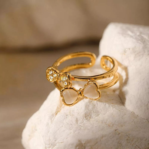 18K Gold-Plated Bow Open Ring