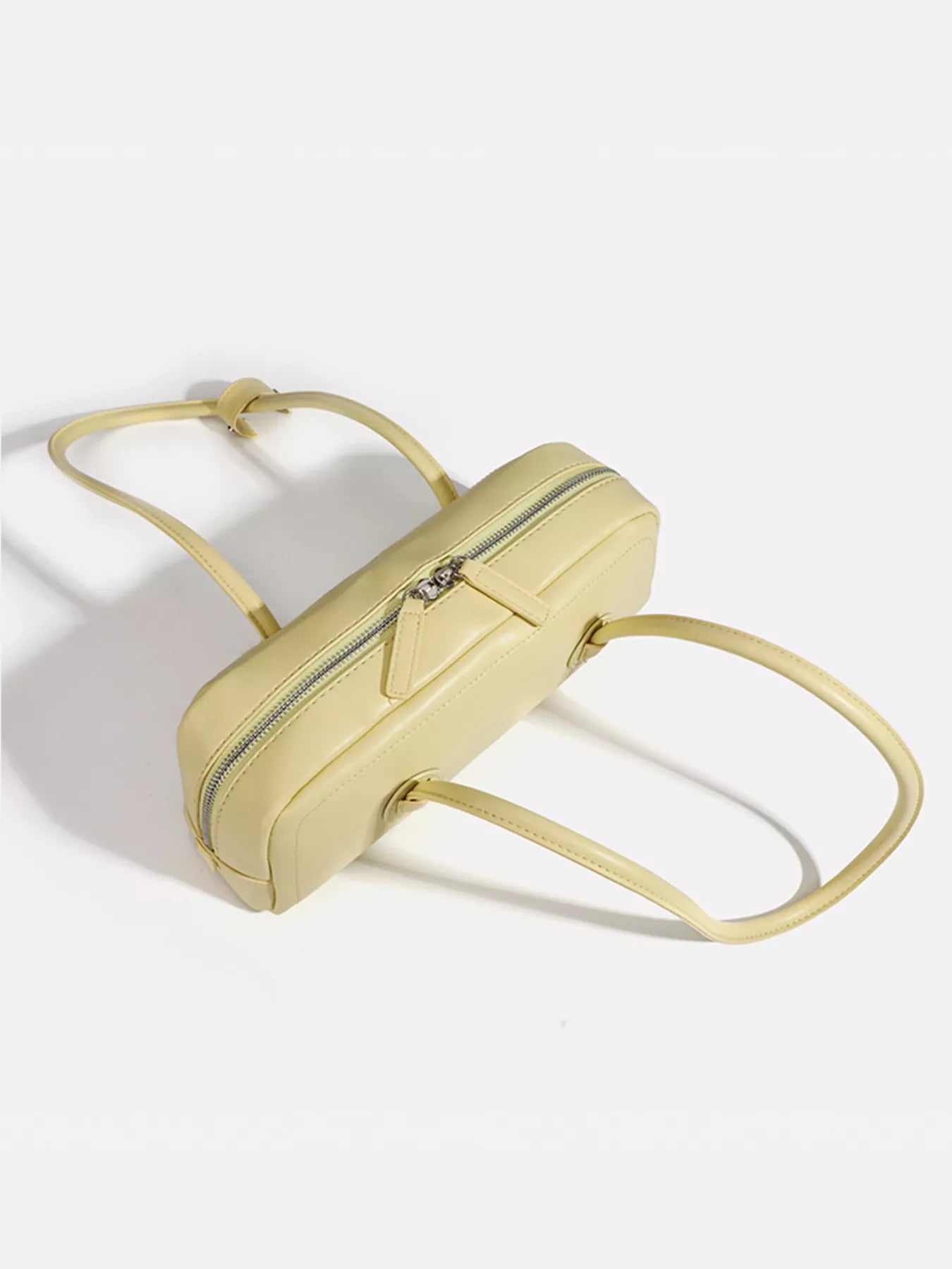 Solid Color Leather Shoulder Bag