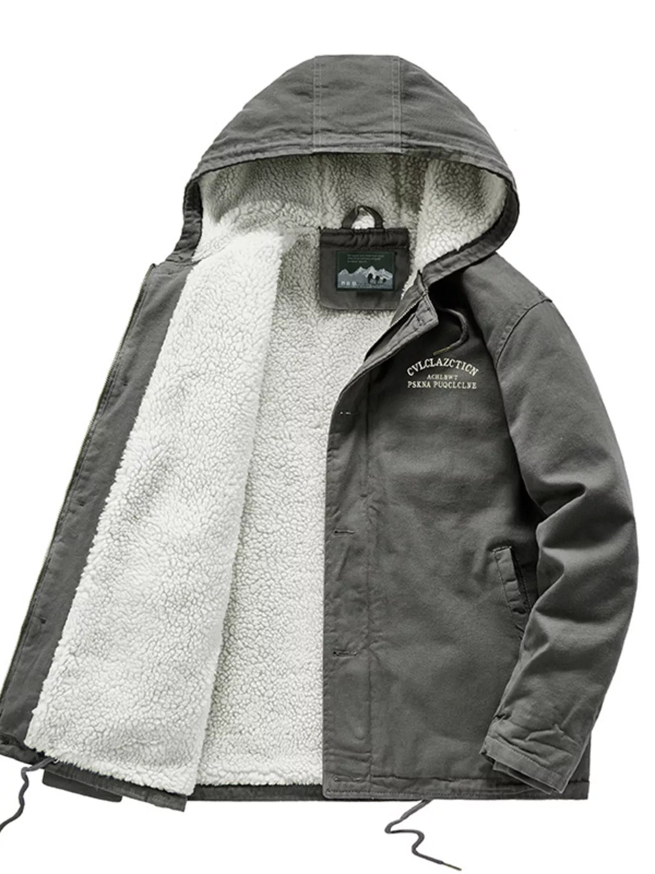 Men's Plus Size Sherpa Lined Hooded Winter Jacket