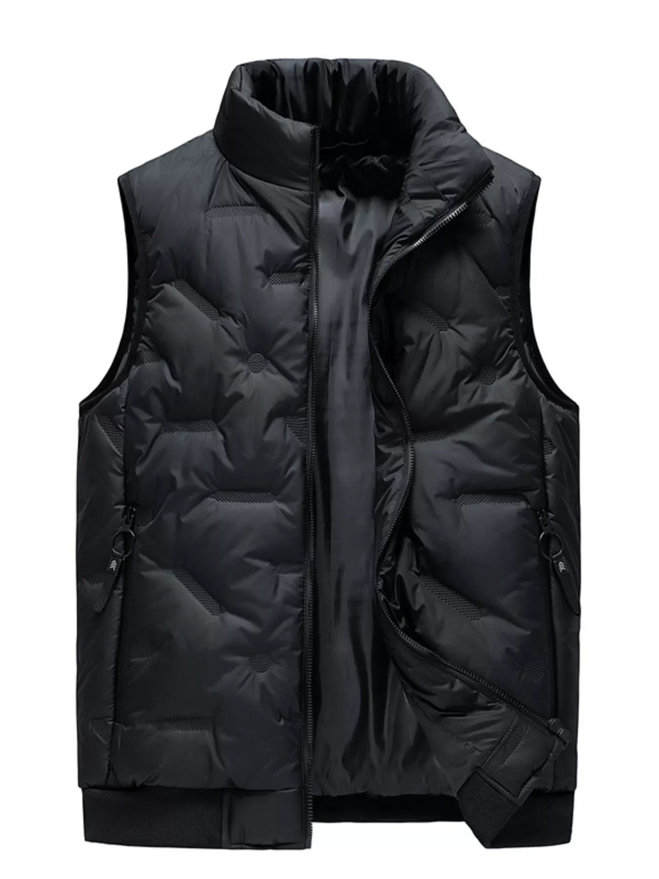 Men's Plus Size Zip Up Padded Quilted Vest