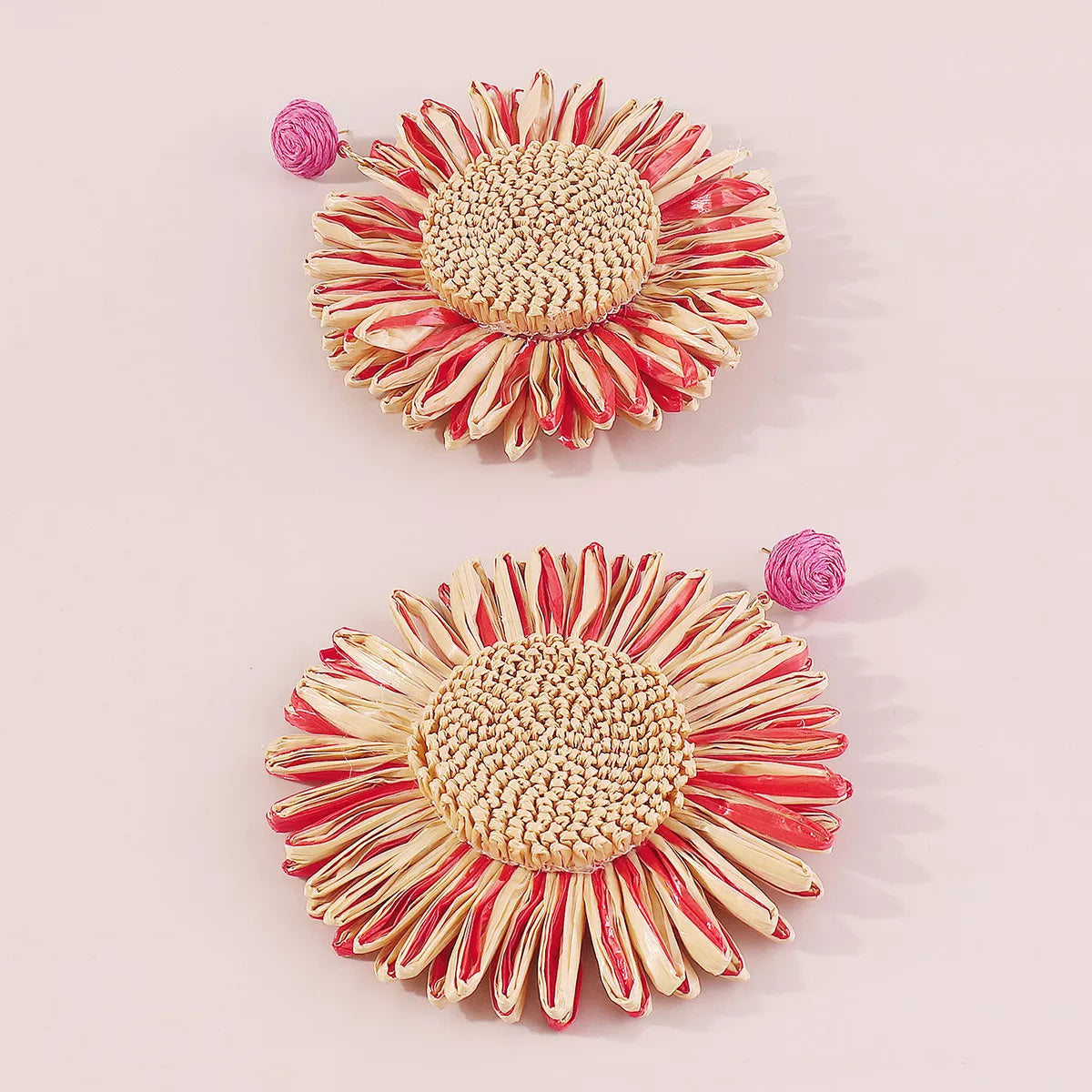 Sunflower Rattan Dangle Earrings