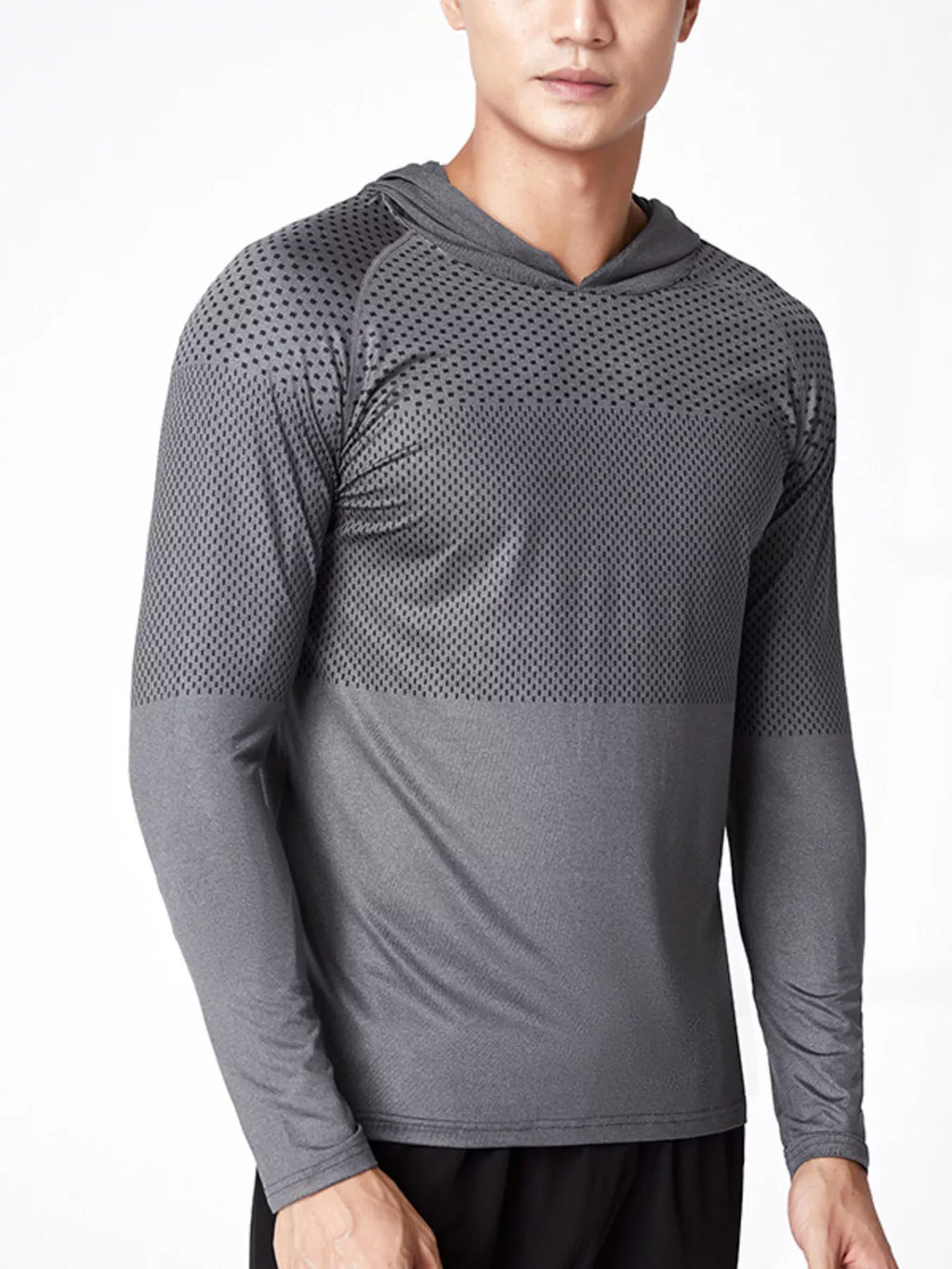 Men's Plus Size Breathable Long Sleeve Hooded Active Top