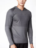 Men's Plus Size Breathable Long Sleeve Hooded Active Top