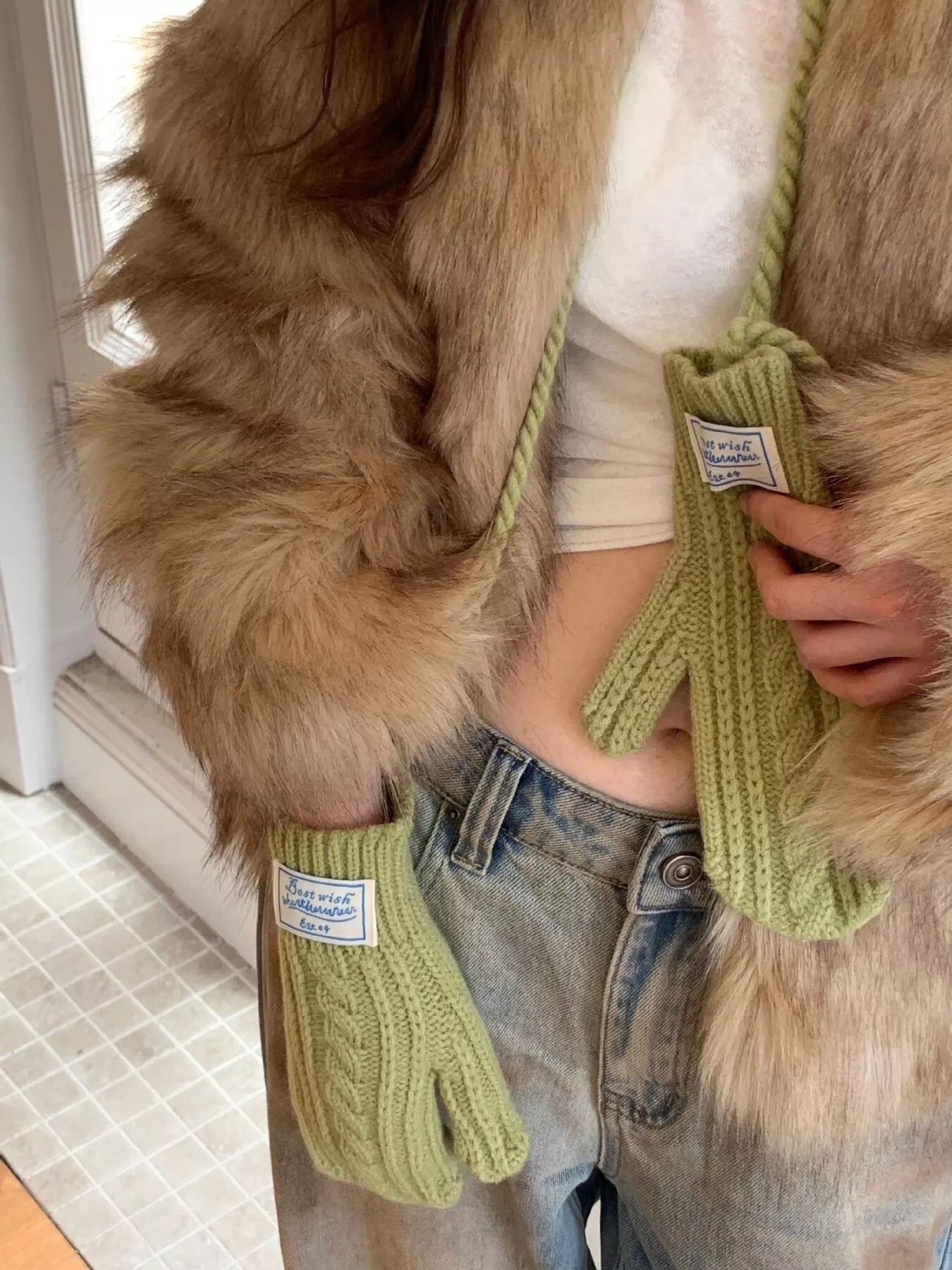 Cable Knit Warm Gloves