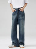 Men's Full Size Vintage Wash Wide Leg Jeans Plus Size