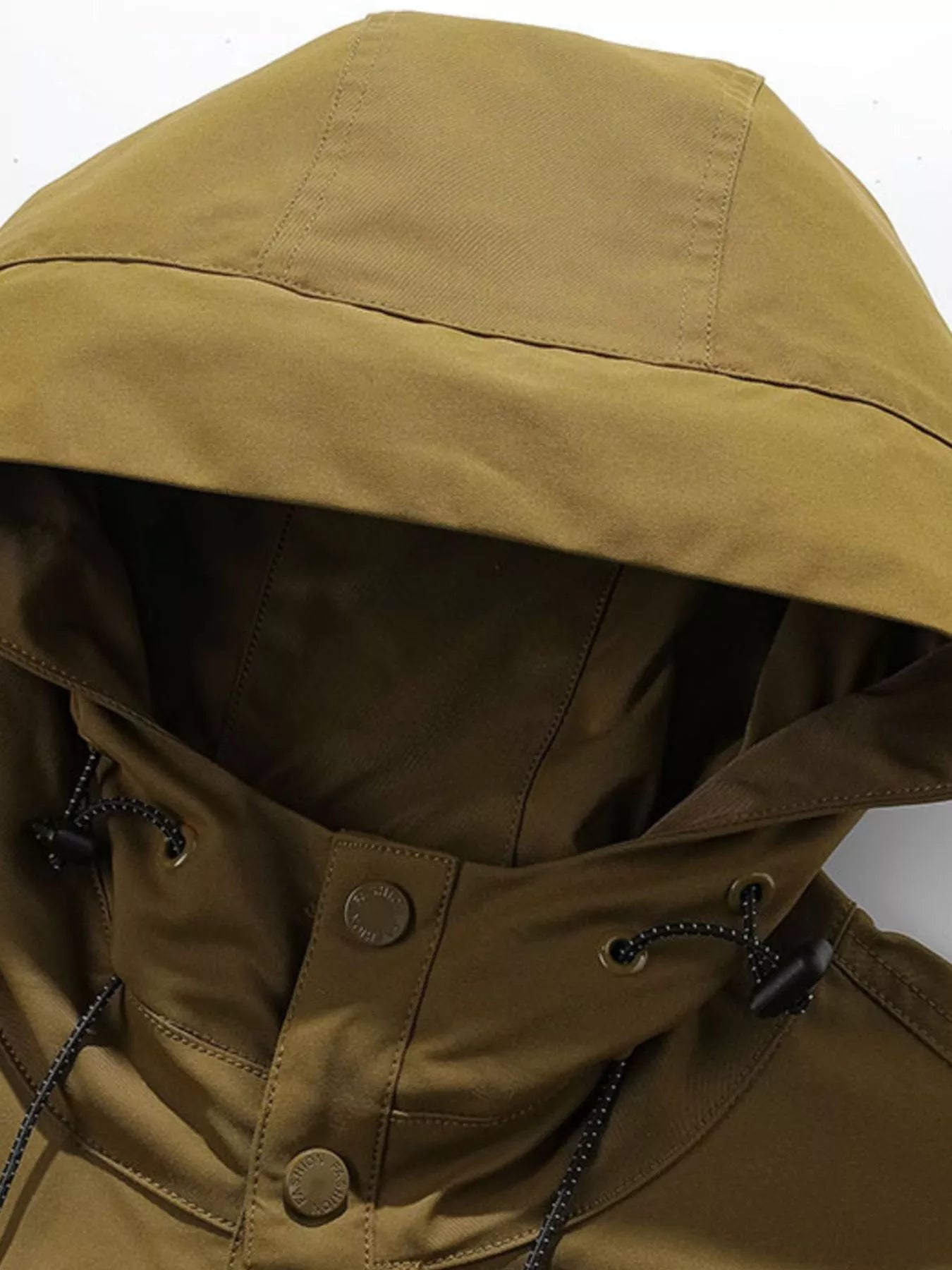 Men's Plus Size Snap Down Hooded Jacket