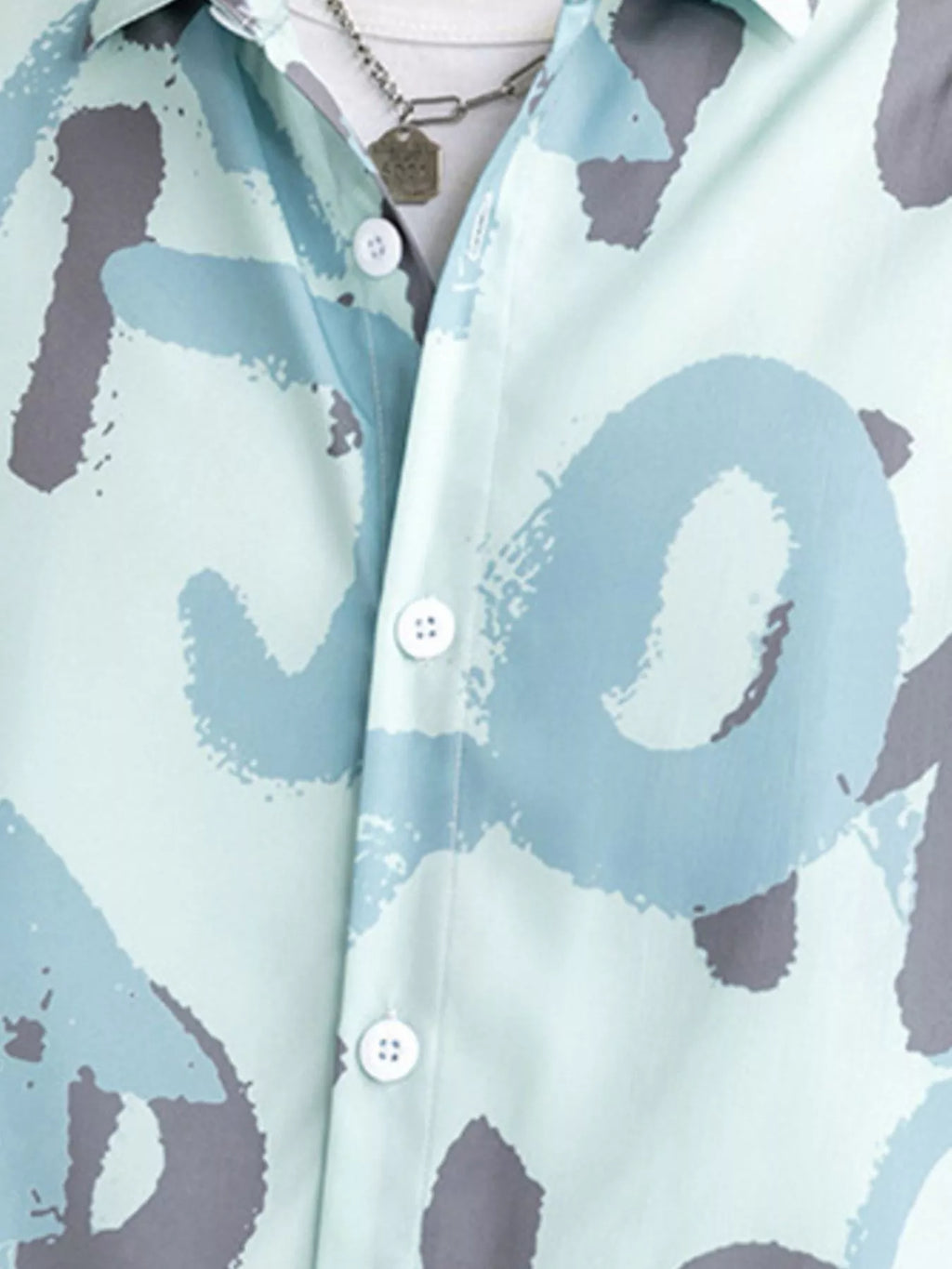 Men's Plus Size Abstract Print Short Sleeve Shirt