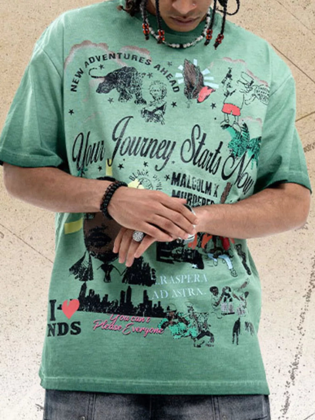 Men's Graphic Round Neck T-Shirt