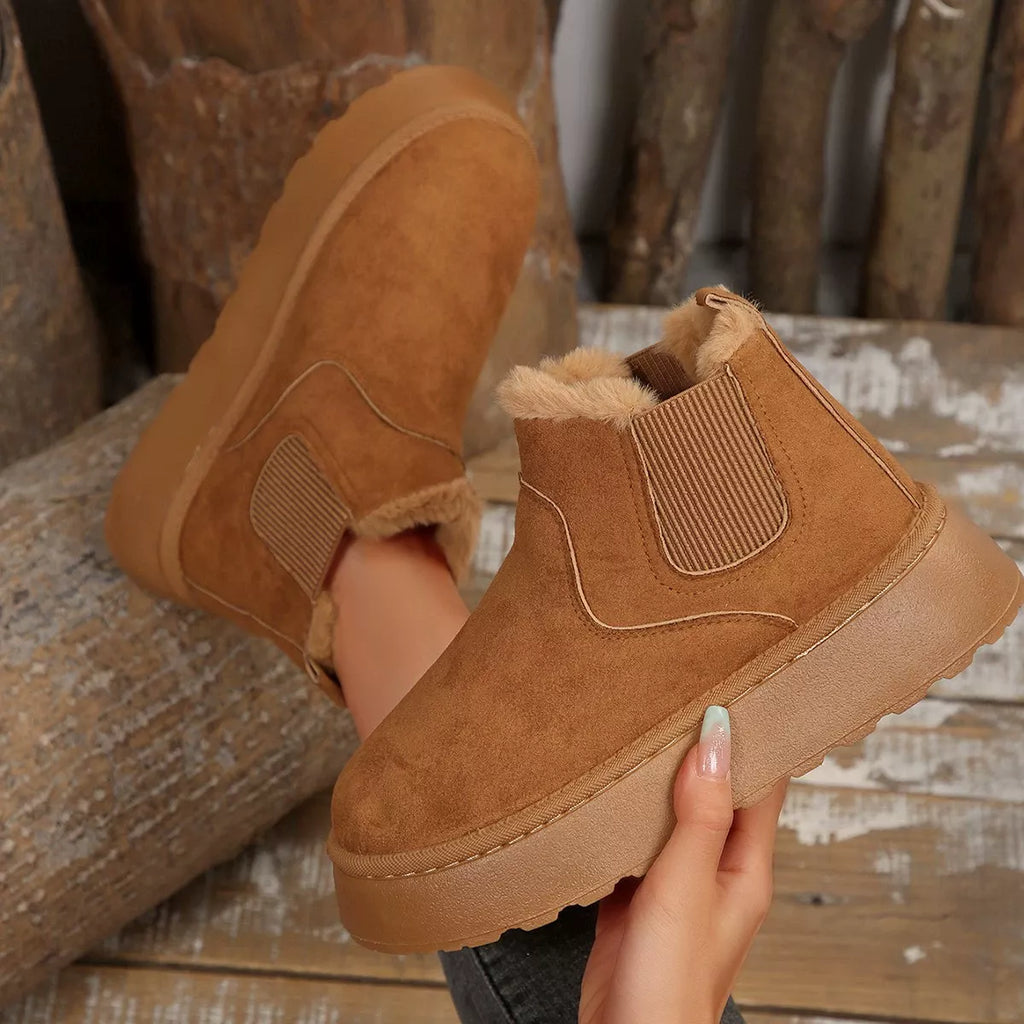 Fur Lining Platform Boots