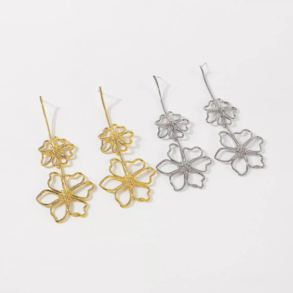 Alloy Flower Dangle Earrings