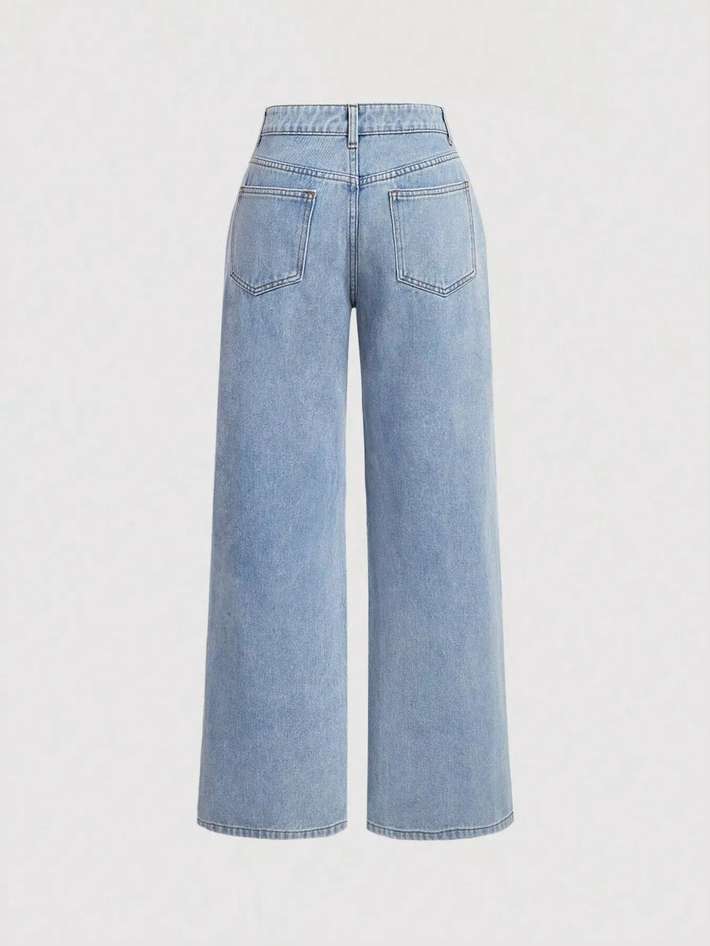 Bow-Embellished Wide Leg Jeans
