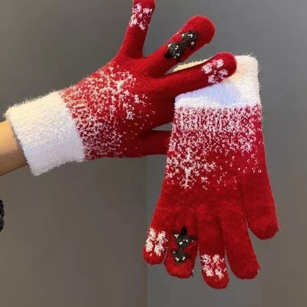 Knitted Snowflake Gloves