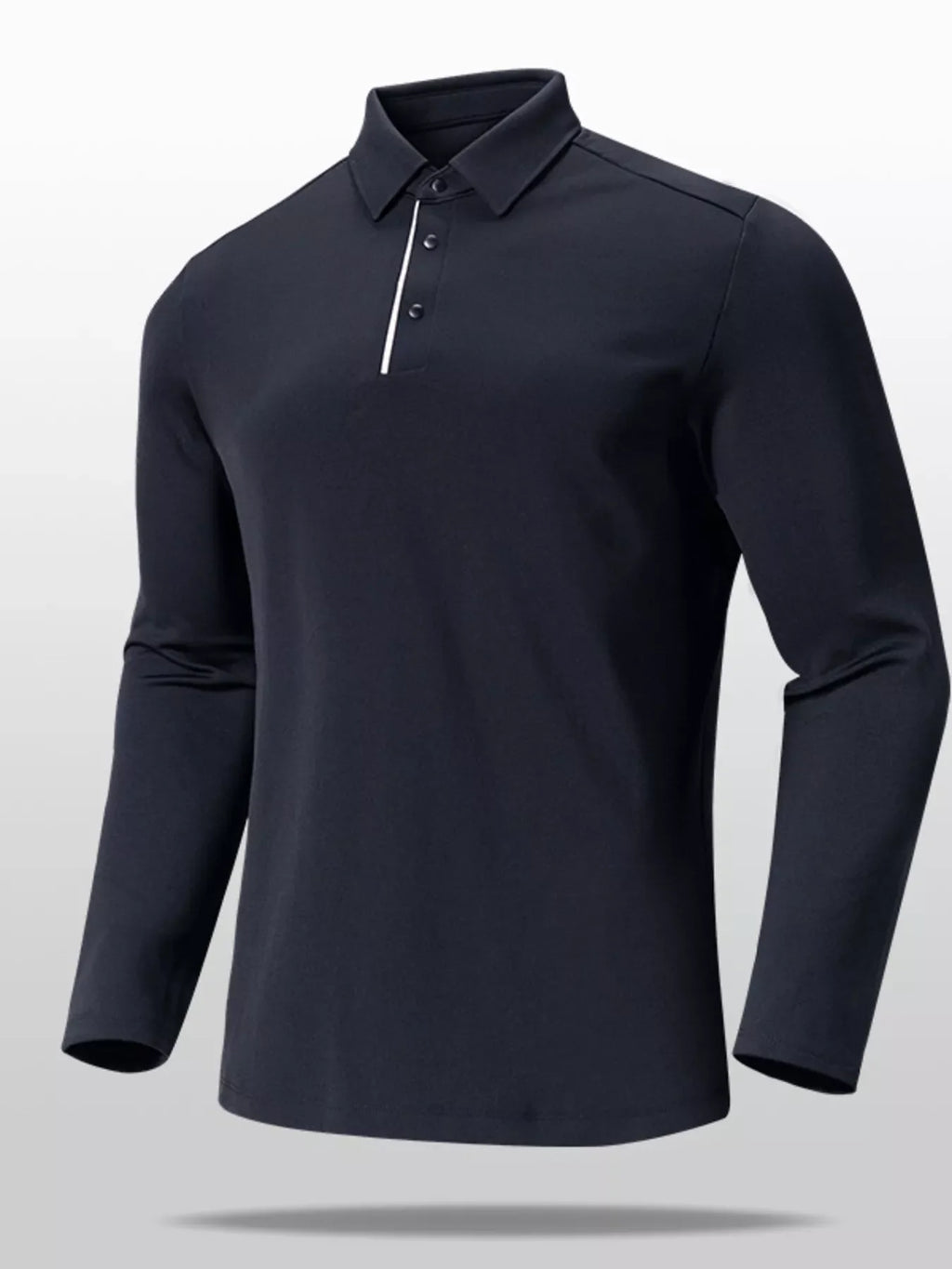 Men's Plus Size Long Sleeve Slim Fit Polo Shirt