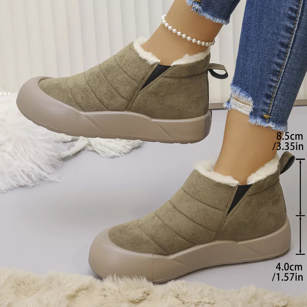 Warm Plush Lined Ankle Boots