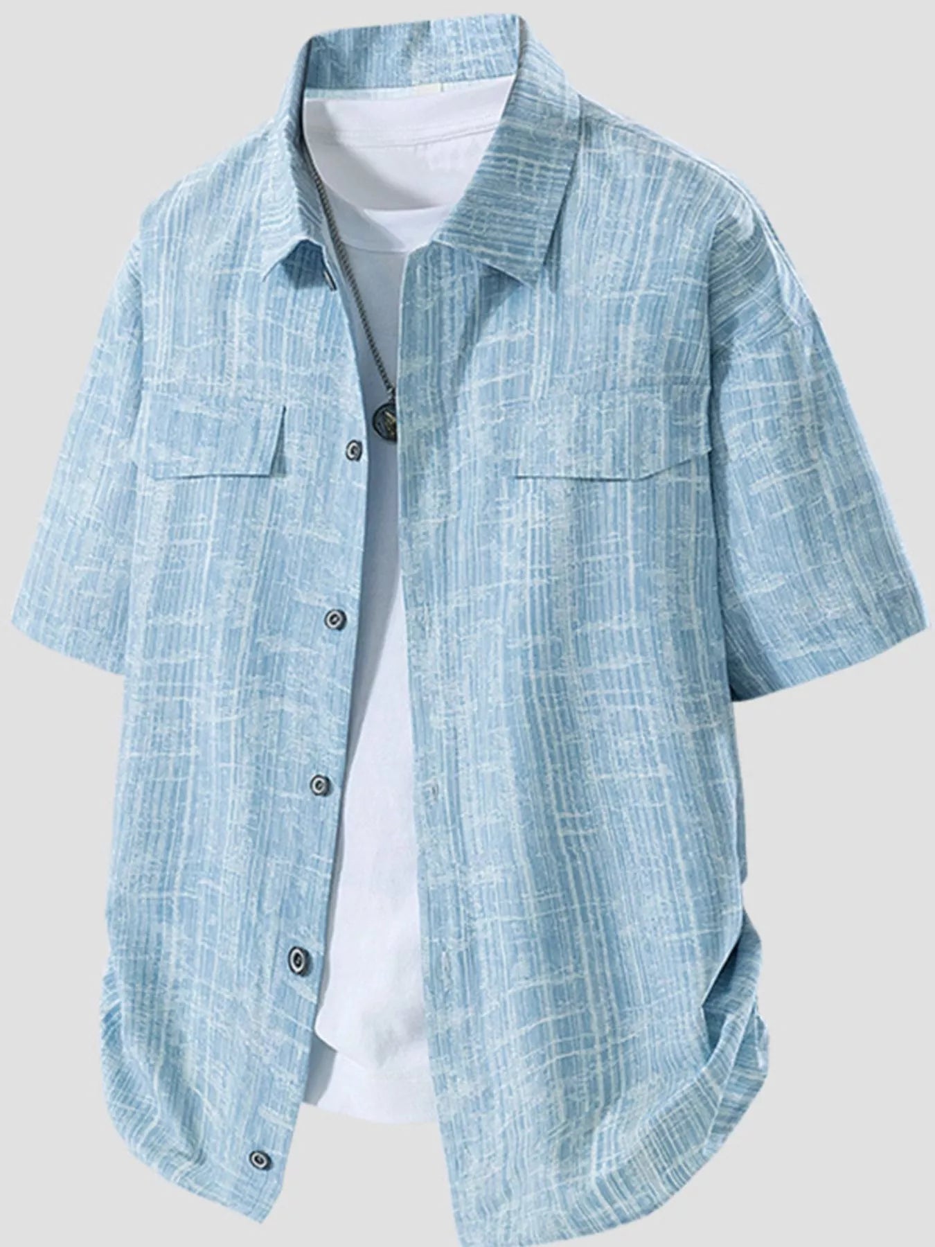 Men's Plus Size Casual Short Sleeve Shirt