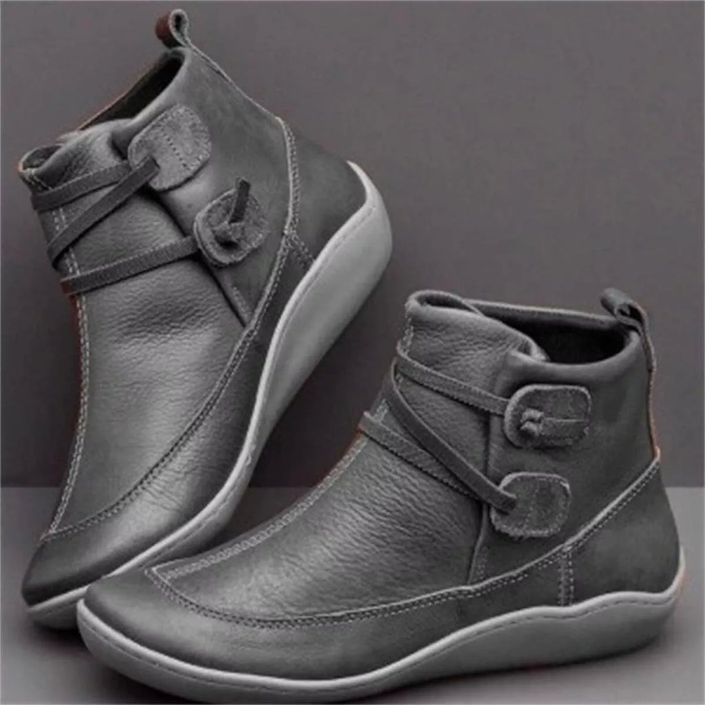 Button Detail Ankle Boots