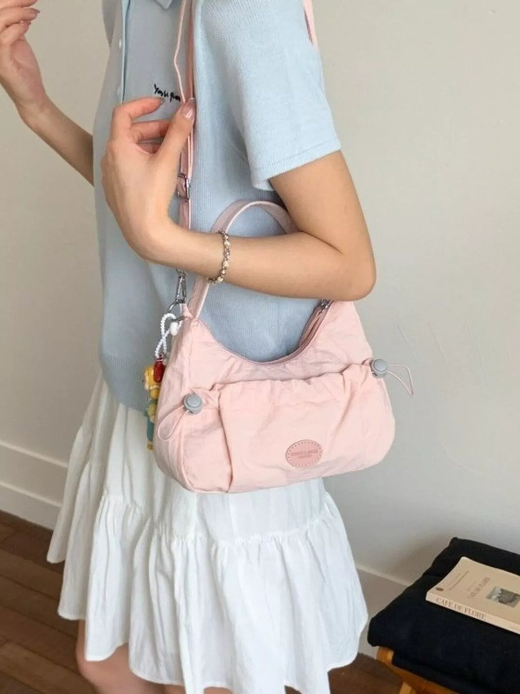 Drawstring Ruched Lightweight Crossbody Bag