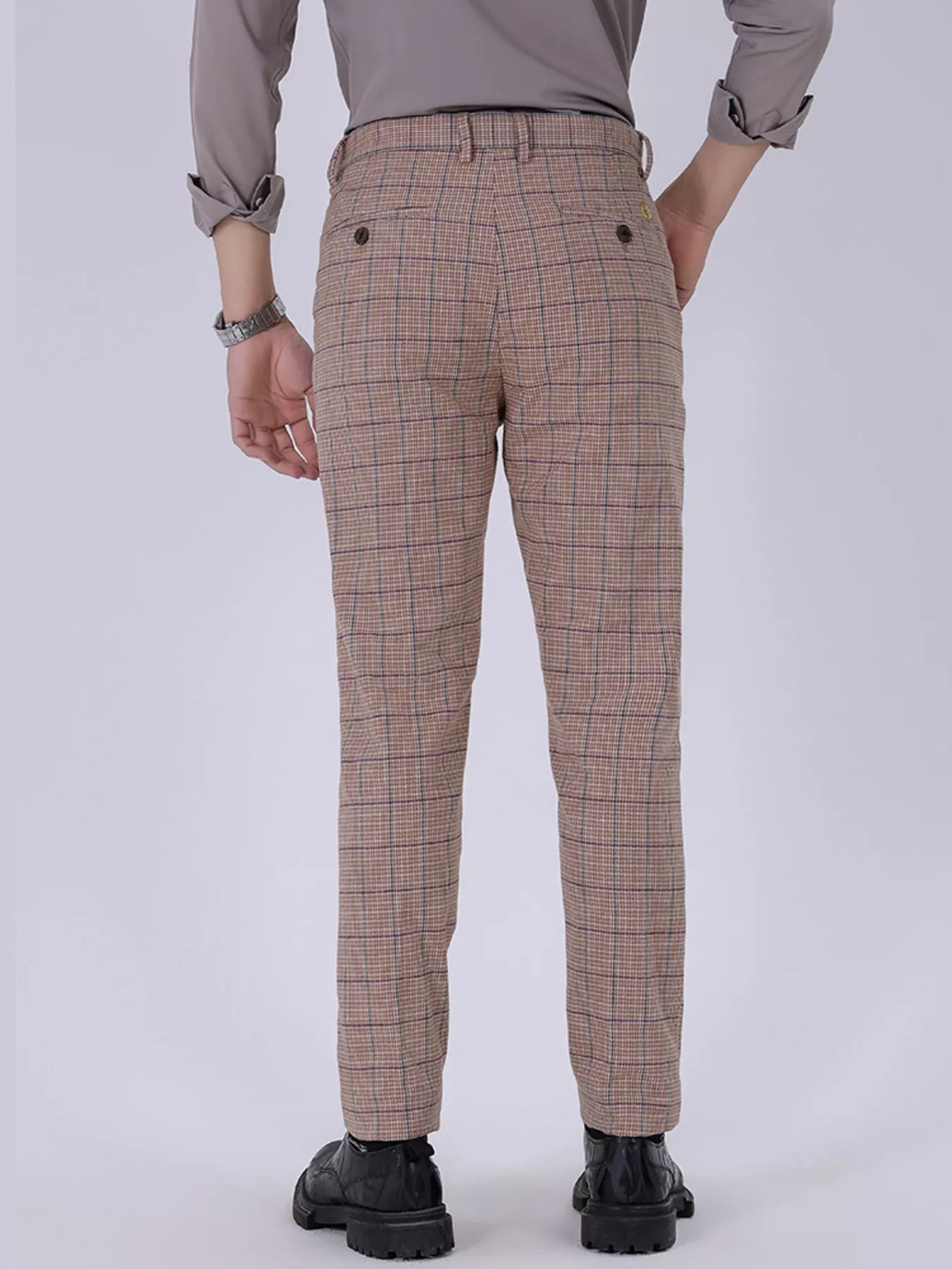 Men's Slim Fit Plaid Pants