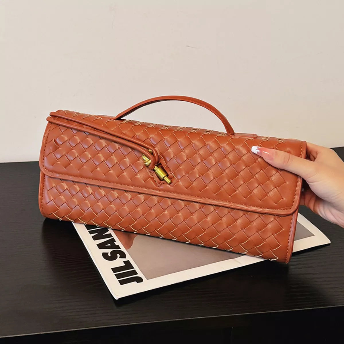 Woven Leather Crossbody Bag