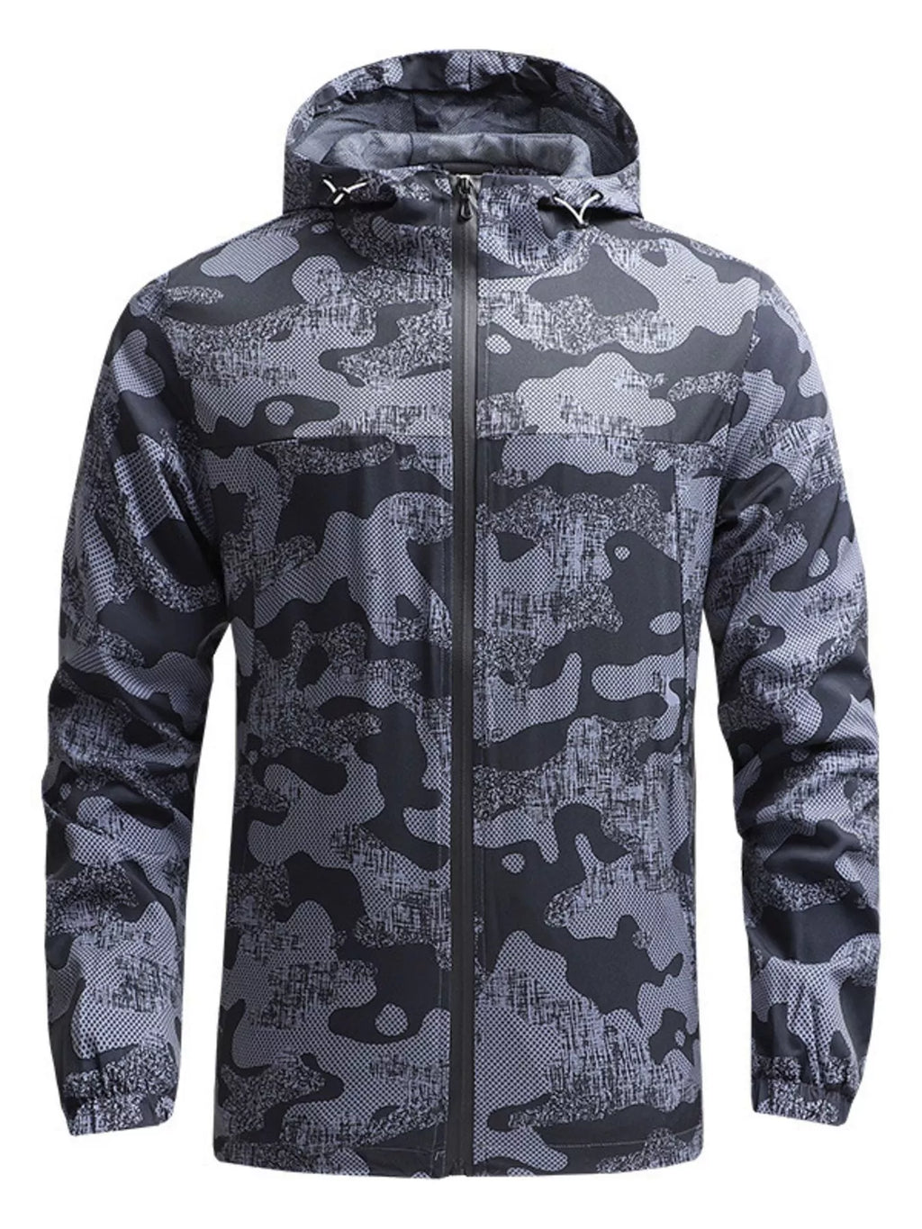 Men's Full Size Camouflage Lightweight Hooded Jacket Plus Size