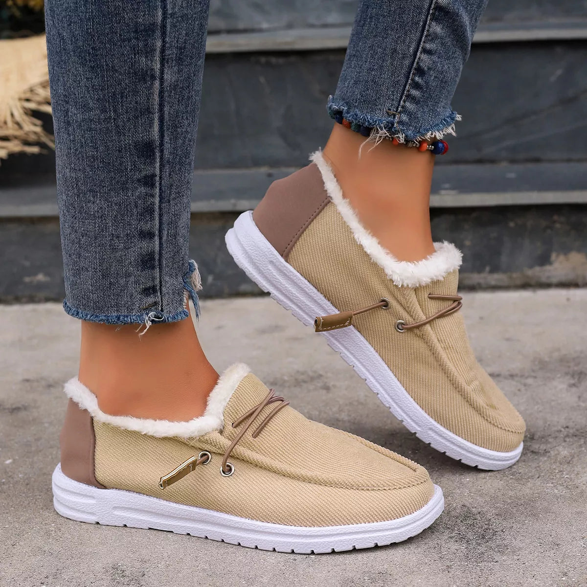 Faux Fur Lined Slip-Ons