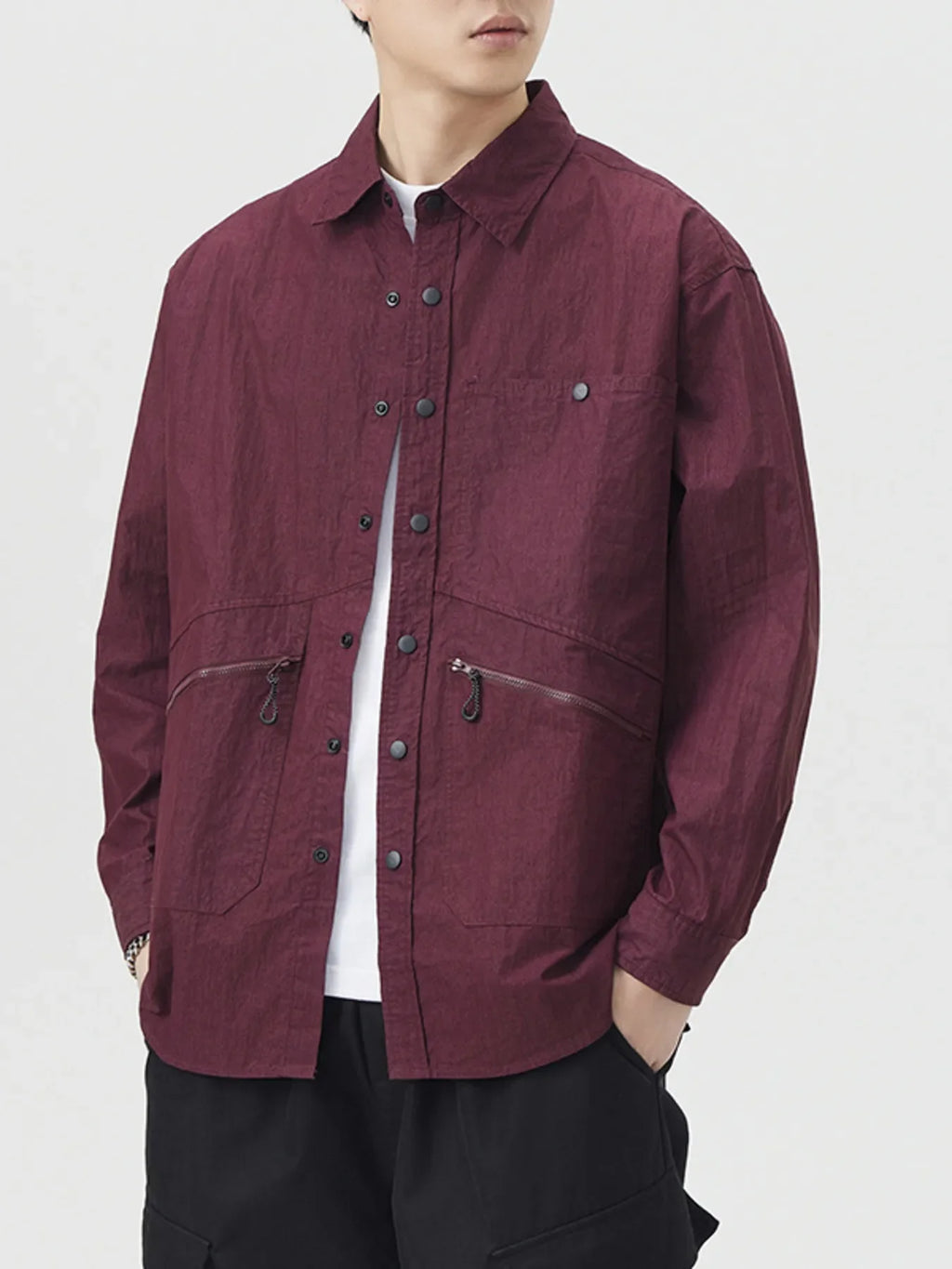 Men's Plus Size Casual Lightweight Button Up Shirt