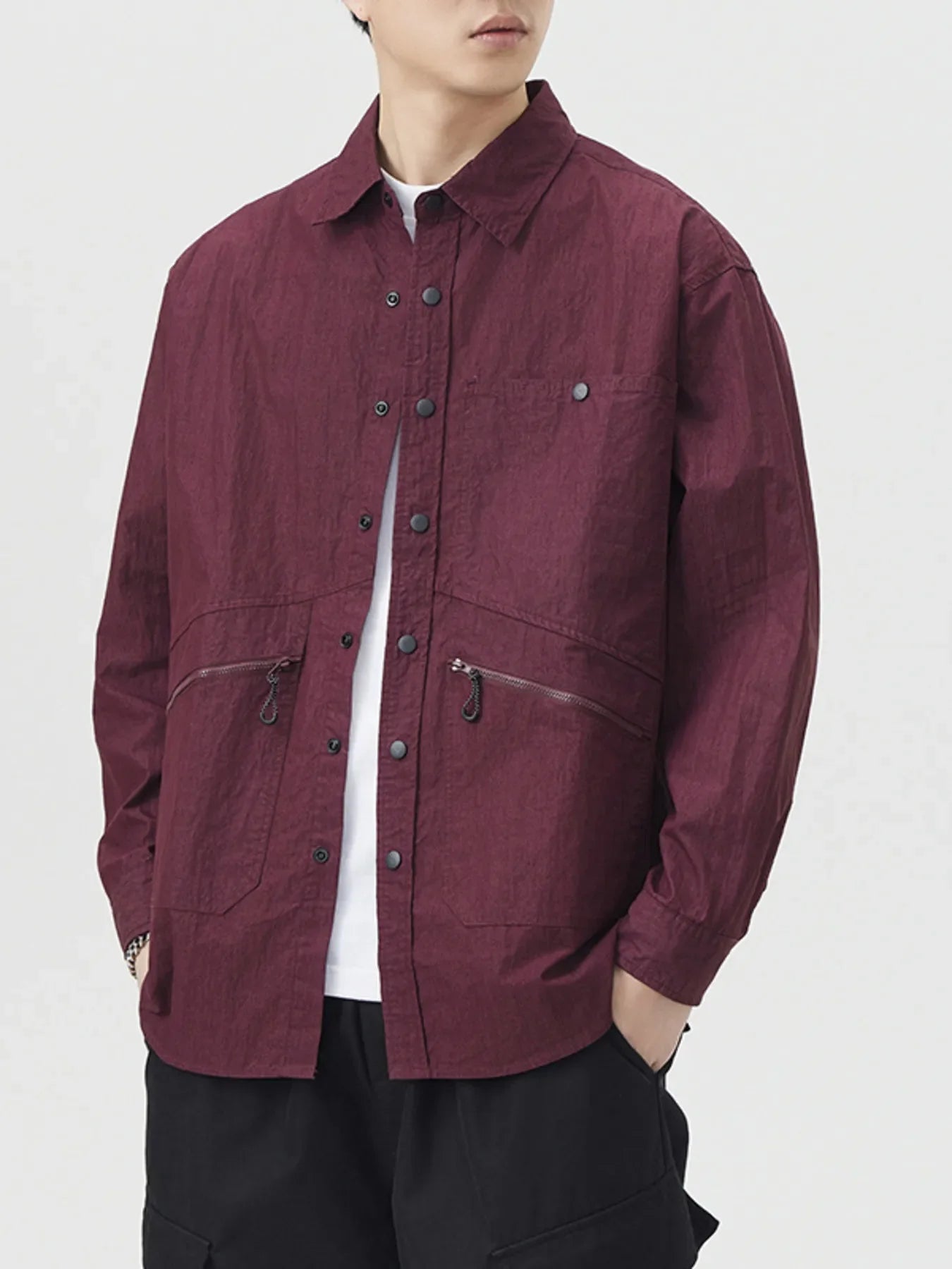 Men's Plus Size Casual Lightweight Button Up Shirt