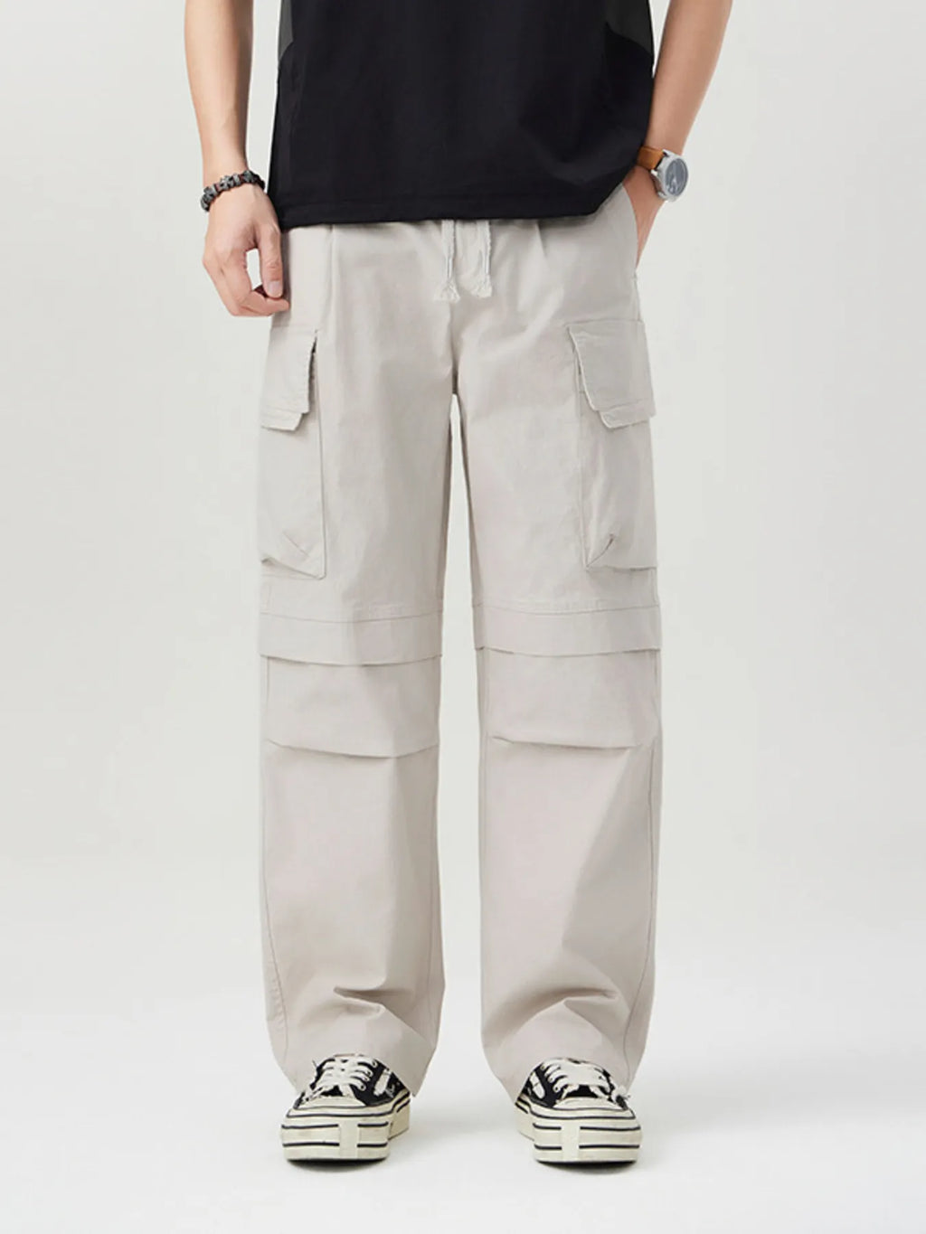 Men's Plus Size Loose Fit Multi-Pocket Cargo Pants